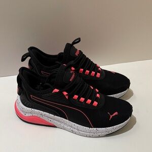 Puma Black with Pink Accent Athletic Sneakers